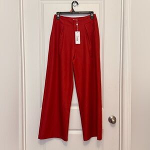 Sage Red Wide Leg Women's Pants